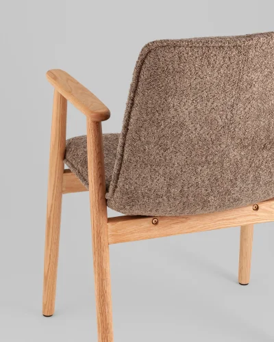 Стул обеденный Philo с деревянными ножками, коричневый УТ000038978 Stool Group, коричневый/букле, ножки/дерево/коричневый, размеры - ****480*555 фото 3