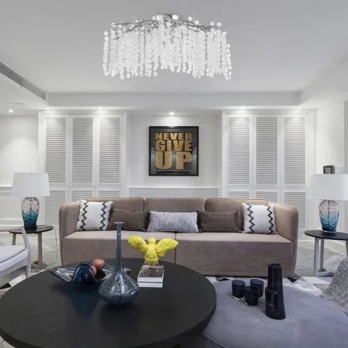 Люстра потолочная Милано-3 23312.850.7.G9.C CR Артемилано прозрачная на 7 ламп, основание хром в стиле флористика современный ветви фото 2