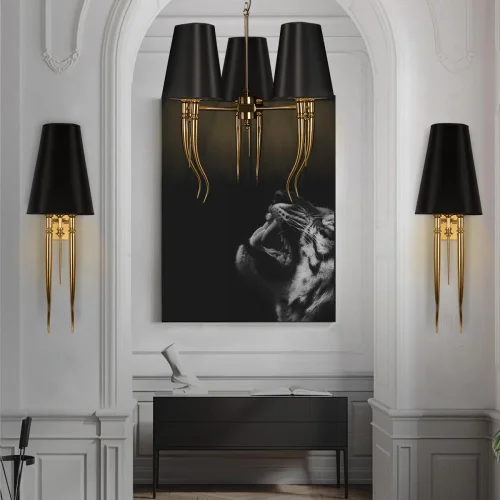 Люстра подвесная Brunilde 10207/6 Gold LOFT IT чёрная на 6 ламп, основание золотое в стиле арт-деко  фото 5
