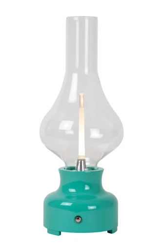 Настольная лампа LED Jason 74516/02/37 Lucide прозрачная 1 лампа, основание голубое металл в стиле современный  фото 2