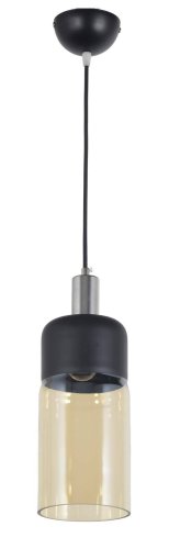 Светильник подвесной Chitarra E 1.3.P1 B Arti Lampadari янтарный прозрачный 1 лампа, основание чёрное в стиле современный 