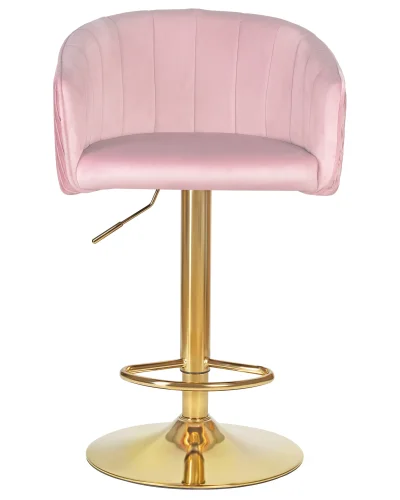 Стул барный  5025_GoldBase-LM DARCY GOLD, цвет сиденья розовый велюр (1922-16), цвет основания золото Dobrin, розовый/велюр, ножки/металл/золотой, размеры - 860*1070***510*460 фото 6