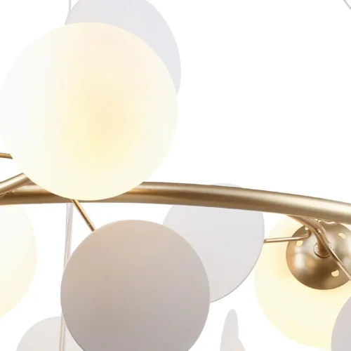 Люстра подвесная Bliss 2771-12P F-promo белая на 12 ламп, основание золотое в стиле современный шар фото 4
