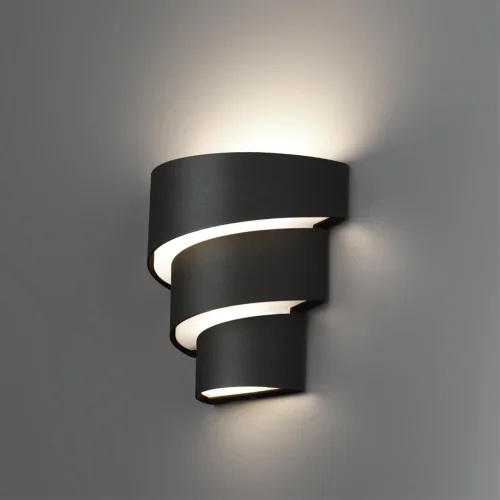 Настенный светильник уличный LED Strait 359197 Novotech уличный IP54 чёрный на 1 лампу, плафон чёрный в стиле современный LED фото 6