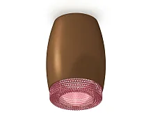 Светильник накладной Techno spot XS1124010 Ambrella light розовый коричневый 1 лампа, основание коричневое в стиле модерн круглый
