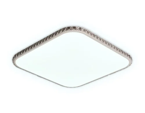Светильник потолочный LED с пультом Orbital Crystal FF75 Ambrella light белый на 1 лампу, основание белое в стиле хай-тек современный тарелка с пультом квадраты фото 3