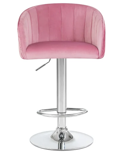 Стул барный 5025-LM DARCY,  цвет сиденья розовый (1922-16), цвет основания хром Dobrin, розовый/велюр, ножки/металл/хром, размеры - 860*1070***510*460 фото 6