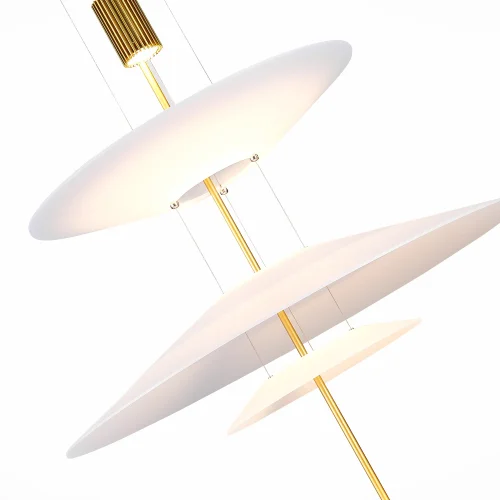 Светильник подвесной LED Isola SL6101.213.01 ST-Luce белый 1 лампа, основание золотое в стиле современный минимализм  фото 3