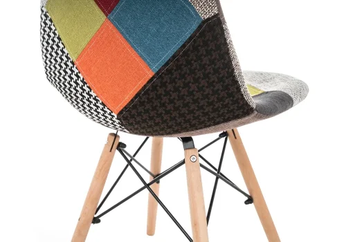 Деревянный стул Multicolor 11729 Woodville, разноцветный/ткань, ножки/массив бука дерево/натуральный, размеры - ****470*500 фото 7