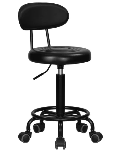 Табурет мастера DOBRIN BILLY BLACK (черный) цвет сиденья черный. цвет основания черный Dobrin, чёрный/экокожа, ножки/металл/, размеры - 690*850****