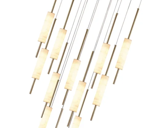 Люстра каскадная LED Элиас 07527-15A,36 Kink Light белая на 15 ламп, основание латунь в стиле арт-деко современный фото 2