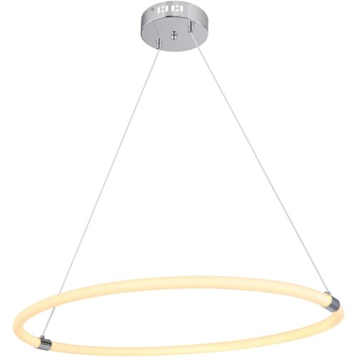 Светильник подвесной LED Epi 65001H Globo белый 1 лампа, основание хром в стиле современный кольца