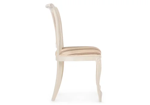 Деревянный стул Амбертин молочный / агата серая 505474 Woodville, бежевый/ткань, ножки/массив березы дерево/молочный, размеры - ****490*560 фото 3
