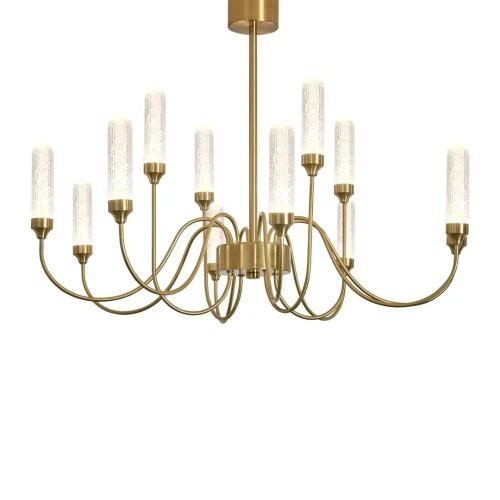 Люстра потолочная LED Alias FR2050CL-L36BS Freya прозрачная на 1 лампу, основание латунь в стиле классический американский фото 4