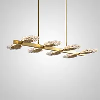 Светильник потолочный CERES LONG 205340-23 ImperiumLoft прозрачный на 8 ламп, основание латунь в стиле современный 