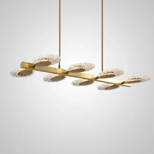 Светильник потолочный CERES LONG 205340-23 ImperiumLoft прозрачный на 8 ламп, основание латунь в стиле современный  Светильник потолочный CERES LONG 205340-23 ImperiumLoft прозрачный на 8 ламп, основание латунь в стиле современный