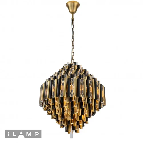 Люстра подвесная Tribeca 097D-12 MBR+BK iLamp бронзовая чёрная на 12 ламп, основание бронзовое в стиле современный  фото 2