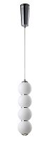 Светильник подвесной LED DESI SP4 CHROME/WHITE Crystal Lux белый 1 лампа, основание хром в стиле современный шар