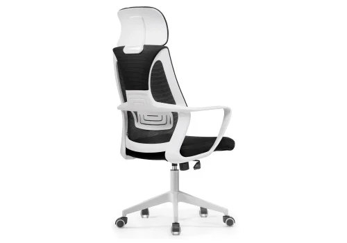 Компьютерное кресло Golem black / white 15333 Woodville, чёрный/сетка ткань, ножки/металл/белый, размеры - *550***680*630 фото 5