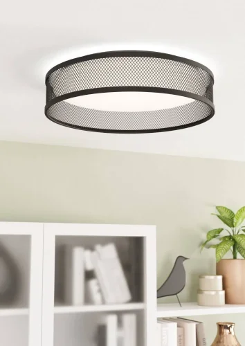 Светильник потолочный LED Luppineria 900795 Eglo белый чёрный 1 лампа, основание чёрное в стиле современный  фото 2