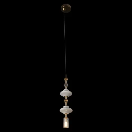 Светильник подвесной Spindle 10423/A LOFT IT белый прозрачный на 1 лампу, основание бронзовое в стиле восточный современный фото 2