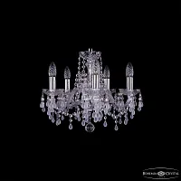 Люстра подвесная 1410/5/141 Ni V0300 Bohemia Ivele Crystal без плафона на 5 ламп, основание никель в стиле классический виноград