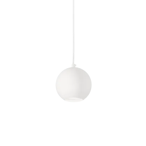 Светильник подвесной MR JACK SP1 SMALL BIANCO Ideal Lux белый на 1 лампу, основание белое в стиле современный шар