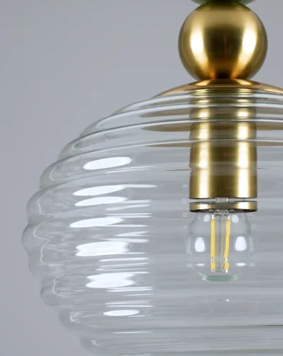 Светильник подвесной Arti V10914-P Moderli прозрачный 1 лампа, основание золотое в стиле современный выдувное фото 5