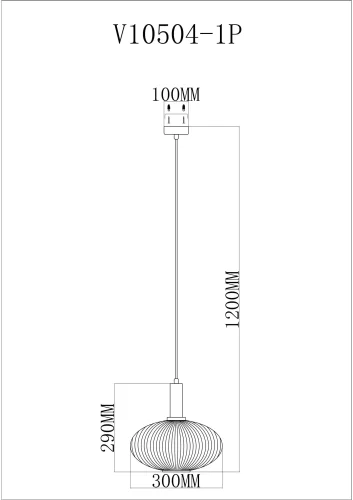 Светильник подвесной Boise V10504-1P Moderli чёрный 1 лампа, основание золотое в стиле лофт современный выдувное фото 2