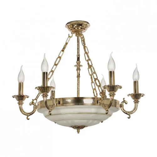 Люстра подвесная Pavia E 1.13.6 G Arti Lampadari без плафона на 6 ламп, основание золотое в стиле классический ампир 