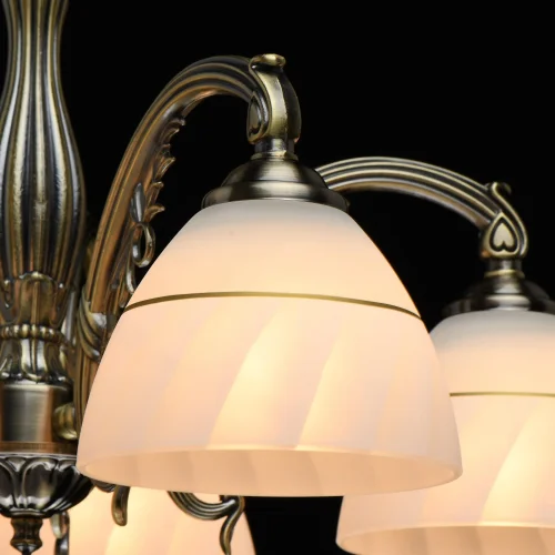 Люстра подвесная Ариадна 450018905 DeMarkt белая на 5 ламп, основание античное бронза в стиле классический  фото 5