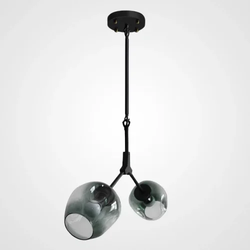 Светильник подвесной ADEL-ONE L2 Green Black 212802-26 ImperiumLoft зелёный на 2 лампы, основание чёрное в стиле современный 