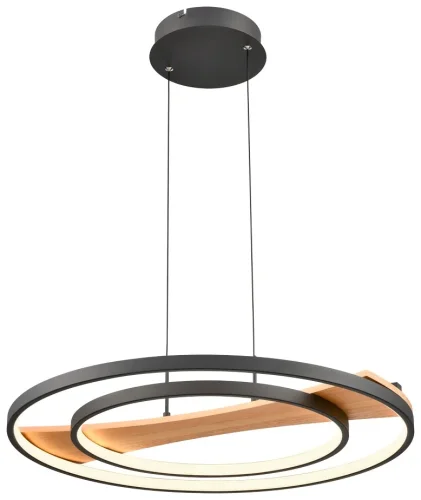 Светильник подвесной LED 450-063-02 Velante чёрный коричневый 1 лампа, основание чёрное в стиле хай-тек современный 