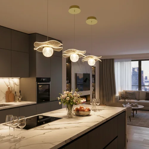 Светильник подвесной LED Signature CL247051 Citilux прозрачный на 1 лампу, основание бронзовое в стиле современный флористика фото 6