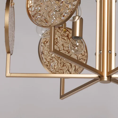 Люстра на штанге Илоника 451012606 MW-Light янтарная золотая на 6 ламп, основание золотое в стиле современный арт-деко  фото 11