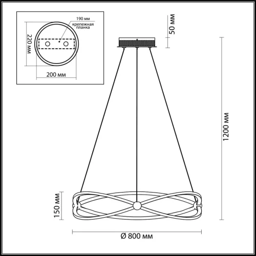 Люстра подвесная LED Lesla 4730/54L Odeon Light золотая на 1 лампу, основание золотое в стиле хай-тек современный фото 2