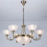 Люстра подвесная Кремона CL406193 Citilux белая на 9 ламп, основание бронзовое в стиле классический 