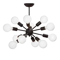 Люстра потолочная V3865/12PL Vitaluce без плафона на 12 ламп, основание чёрное в стиле лофт Люстра потолочная V3865/12PL Vitaluce без плафона на 12 ламп, основание чёрное в стиле лофт