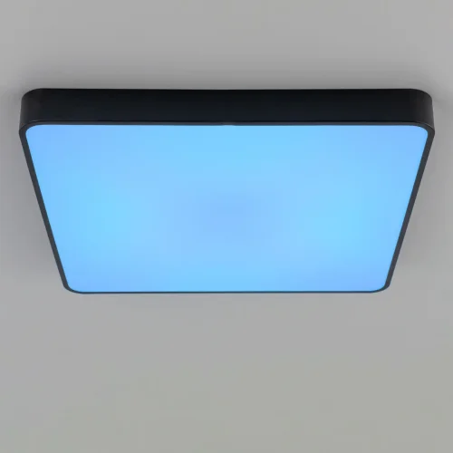 Светильник потолочный LED RGB с пультом Купер CL724K105G1 Citilux белый 1 лампа, основание чёрное в стиле современный хай-тек минимализм с пультом квадраты фото 3