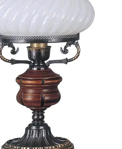 Настольная лампа P 760 M Reccagni Angelo белая 1 лампа, основание бронзовое коричневое латунь дерево металл в стиле классический  фото 2