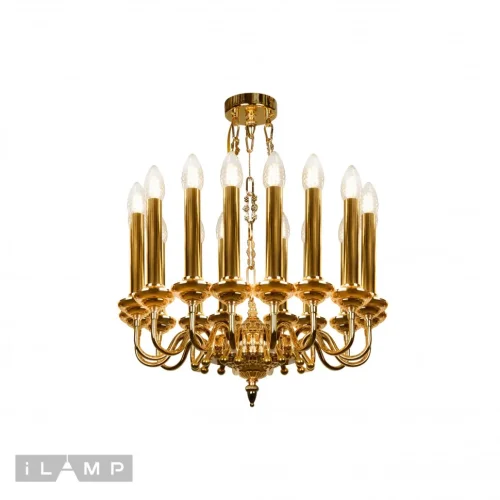 Люстра потолочная Louvre MD8551-15 GD iLamp без плафона на 15 ламп, основание золотое в стиле современный американский  фото 2