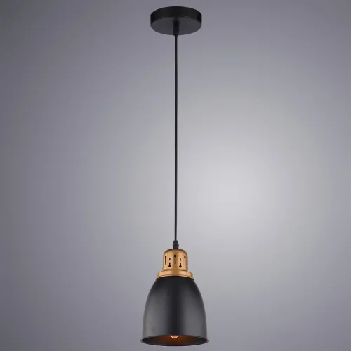 Светильник подвесной лофт Eurica A4248SP-1BK Arte Lamp чёрный 1 лампа, основание чёрное в стиле лофт  фото 2