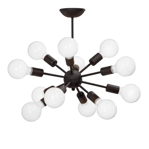 Люстра потолочная V3865/12PL Vitaluce без плафона на 12 ламп, основание чёрное в стиле лофт Люстра потолочная V3865/12PL Vitaluce без плафона на 12 ламп, основание чёрное в стиле лофт