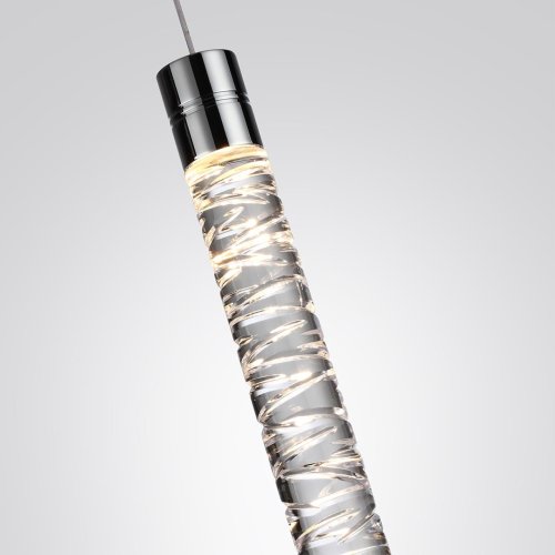 Светильник подвесной LED Pilar 7146/5L Odeon Light прозрачный на 1 лампу, основание хром в стиле современный классический трубочки фото 5