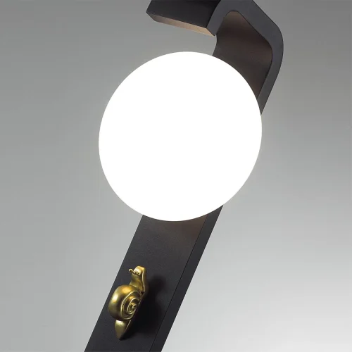 Парковый светильник Luma 5434/1F Odeon Light уличный IP54 чёрный на 1 лампу, плафон белый в стиле флористика скандинавский современный G9 фото 7