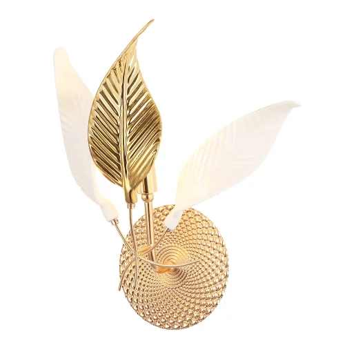 Бра STEFANIA AP1 Crystal Lux золотой белый на 1 лампа, основание золотое в стиле флористика  фото 4