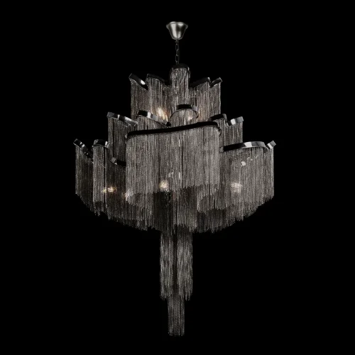 Люстра подвесная Стим / Stream 10208/1000 Gunmetal LOFT IT серая никель на 15 ламп, основание серое никель в стиле арт-деко цепочки фото 2 Люстра подвесная Стим / Stream 10208/1000 Gunmetal LOFT IT серая никель на 15 ламп, основание серое никель в стиле арт-деко цепочки фото 2