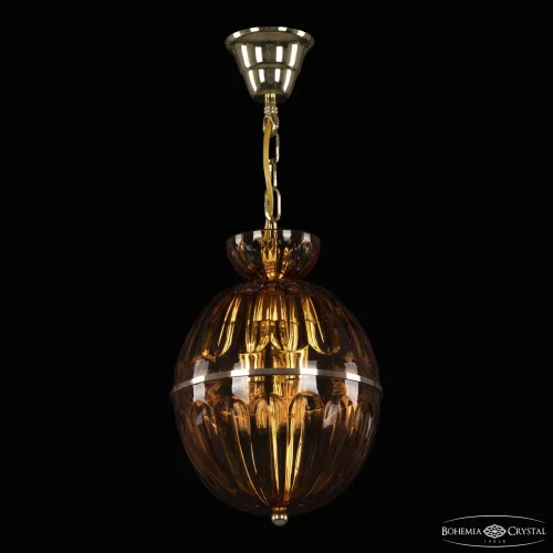 Светильник подвесной 5480/22 G Amber/M-1H Bohemia Ivele Crystal янтарный 3 лампы, основание золотое в стиле классический 