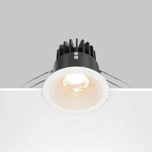 Светильник точечный LED Zoom 2700K 12Вт 60° IP 65 DL034-01-12W2.7K-W Maytoni белый на 1 лампу, основание белое в стиле современный хай-тек круглый фото 4