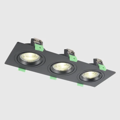 Светильник точечный CLT 002C3 BL V2 Crystal Lux чёрный на 3 лампы, основание чёрное в стиле современный прямоугольный фото 3
